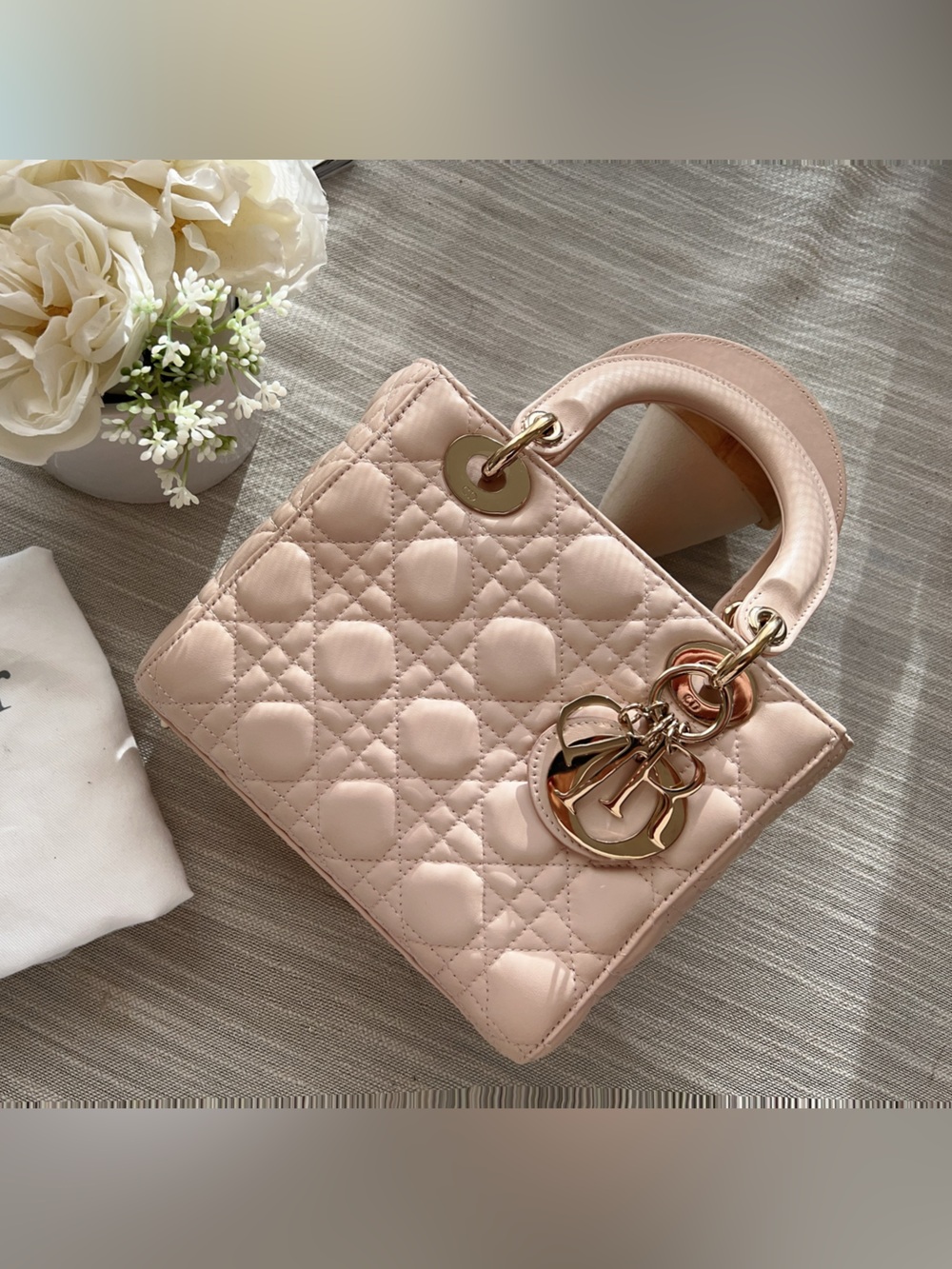 Dior Light Pink Cannage Quilted Lambskin Small My Lady Dior Bag